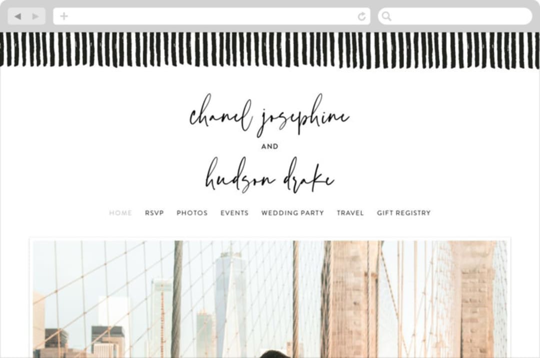 "Madison Ave" - Wedding Website in Linen by Design Lotus - Desktop Design