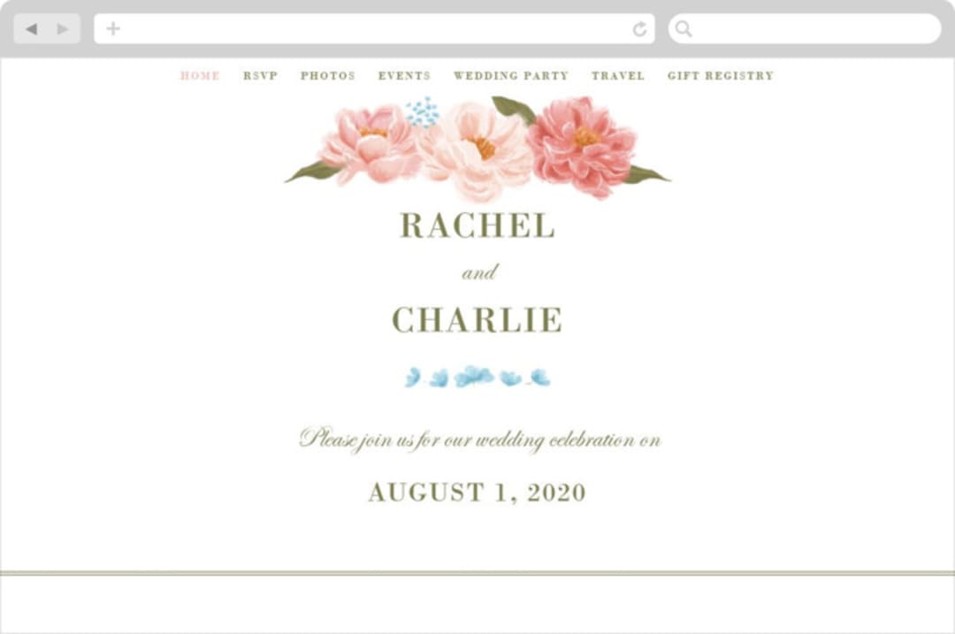 "Peony Gardens" - Wedding Website in Peony by Inna Moreva - Desktop Design