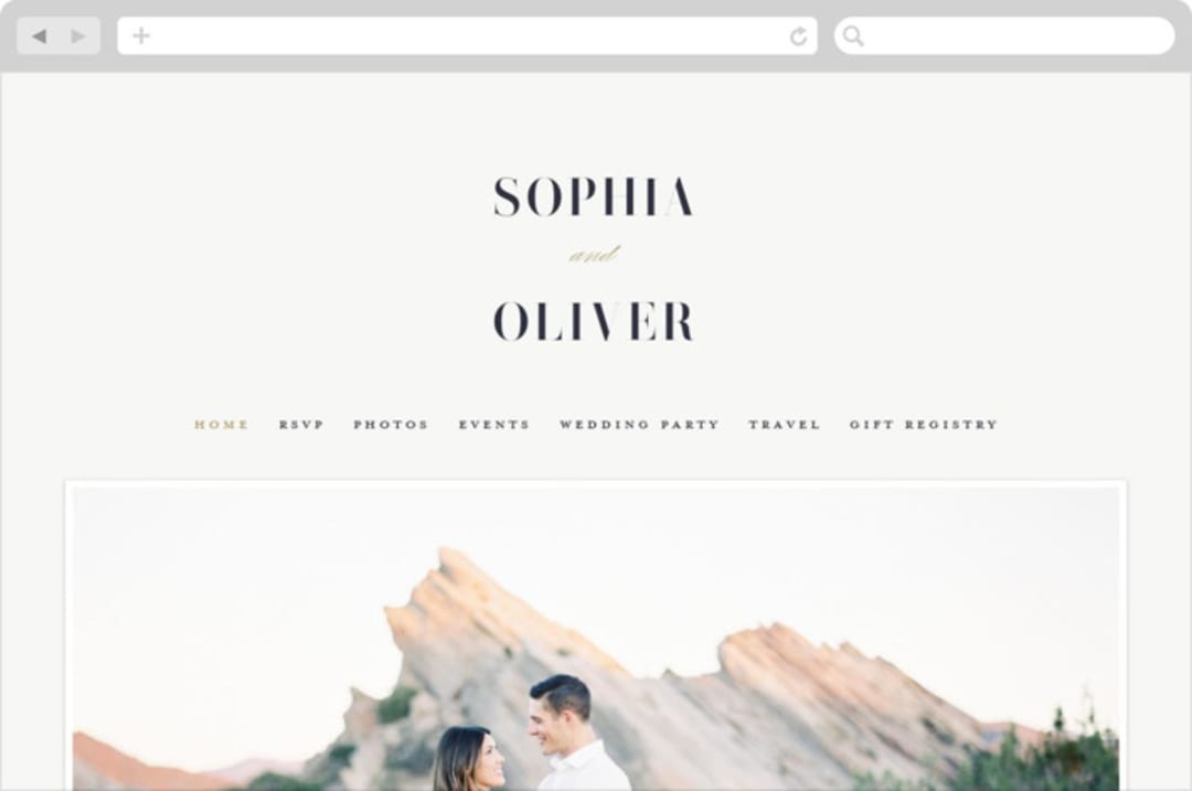 "Bold Love" - Wedding Website in Antique by Brandy Folse - Desktop Design