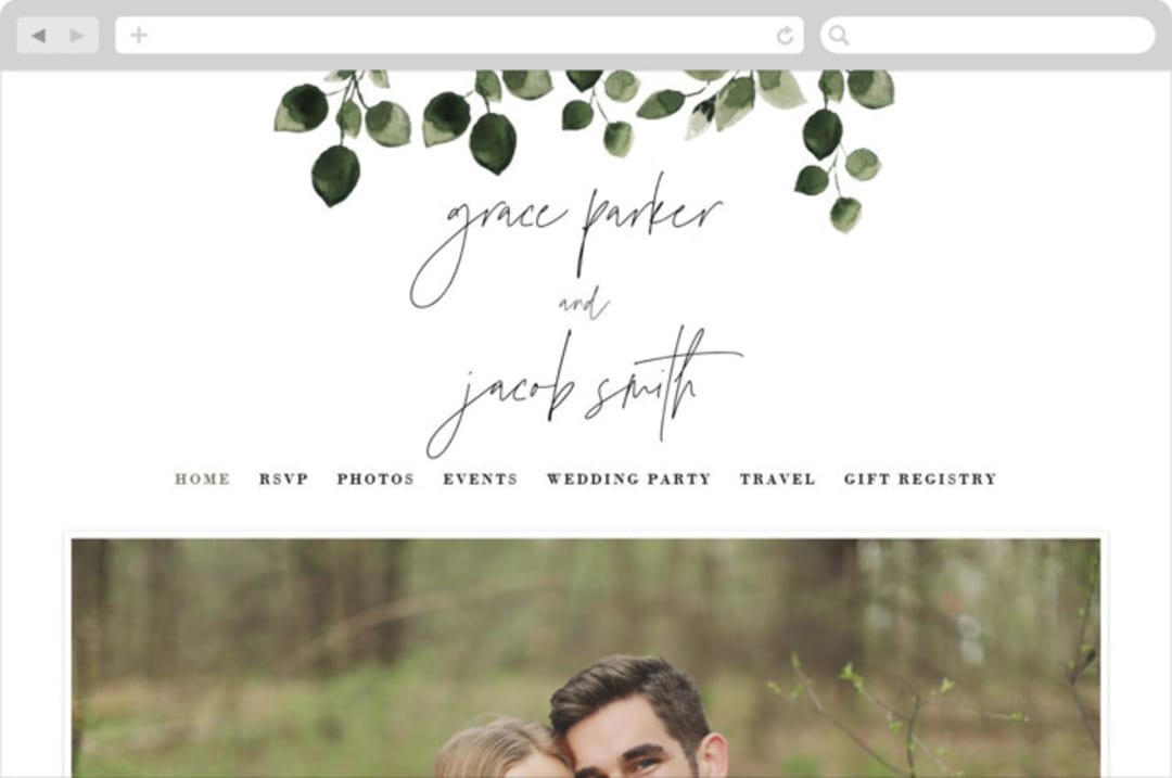"green rush" - Wedding Website in Snow by Anupama - Desktop Design