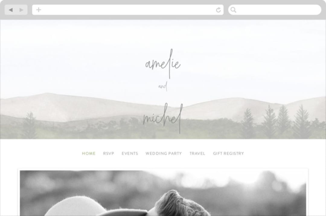 "muted mountains" - Wedding Website in Splendid Day by Deborah Chou - Desktop Design