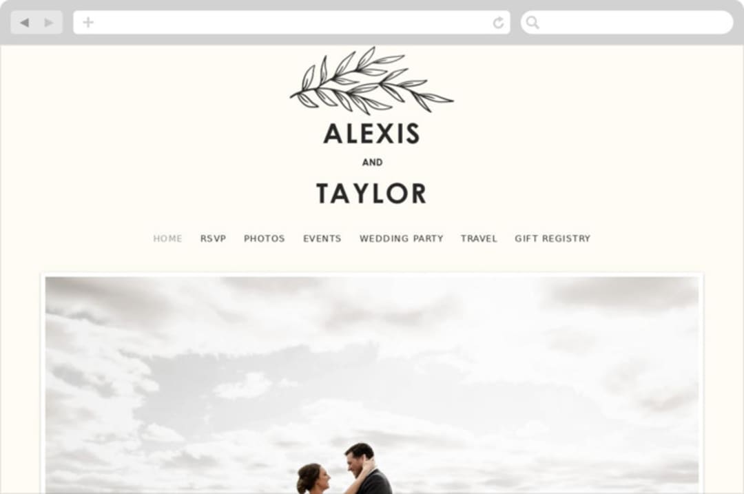 "Modern Bliss" - Wedding Website in Cream by Elly - Desktop Design