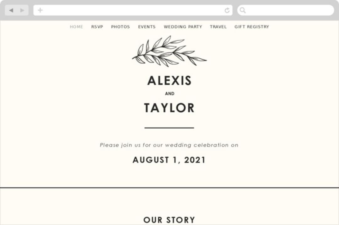 "Modern Bliss" - Wedding Website in Cream by Elly - Desktop Design