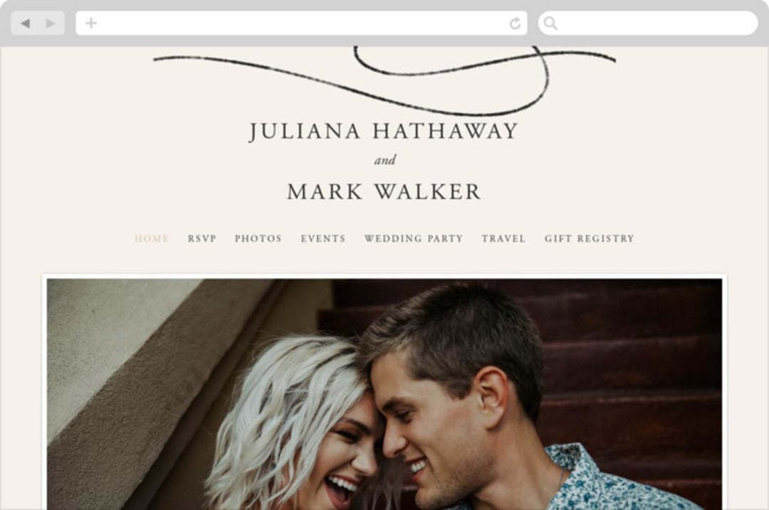 "Fountain Pen" - Wedding Website in Creme by Erin L. Wilson - Desktop Design