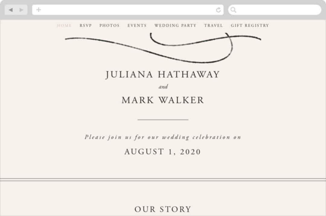 "Fountain Pen" - Wedding Website in Creme by Erin L. Wilson - Desktop Design