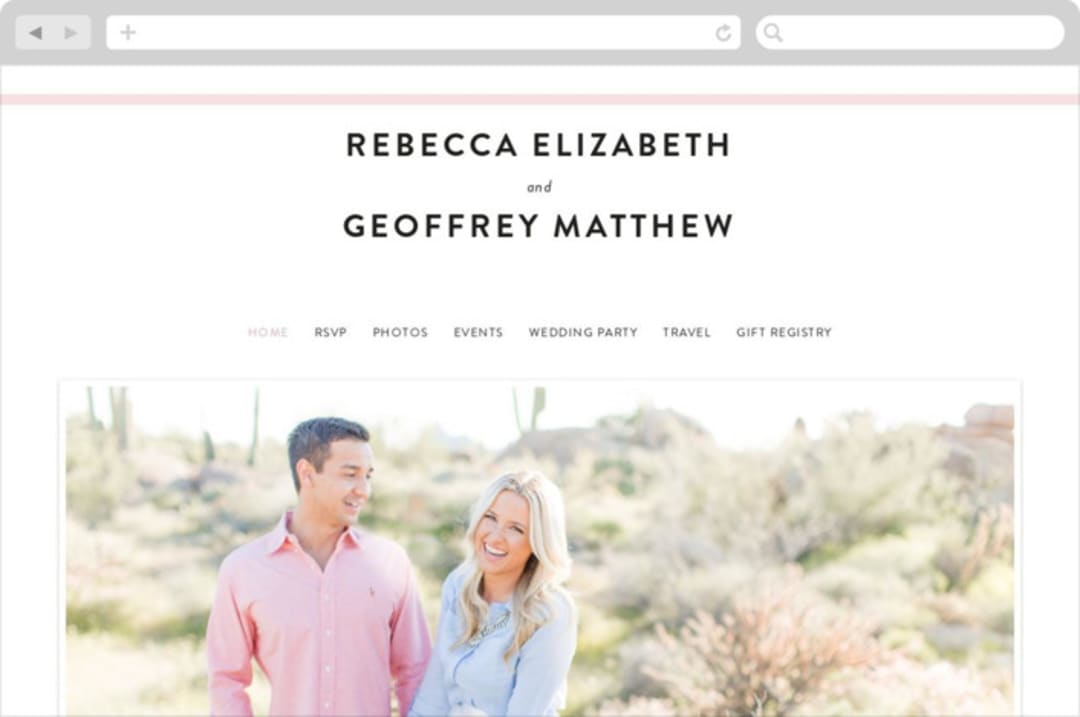 "AND" - Wedding Website in Carnation by Kim Dietrich Elam - Desktop Design