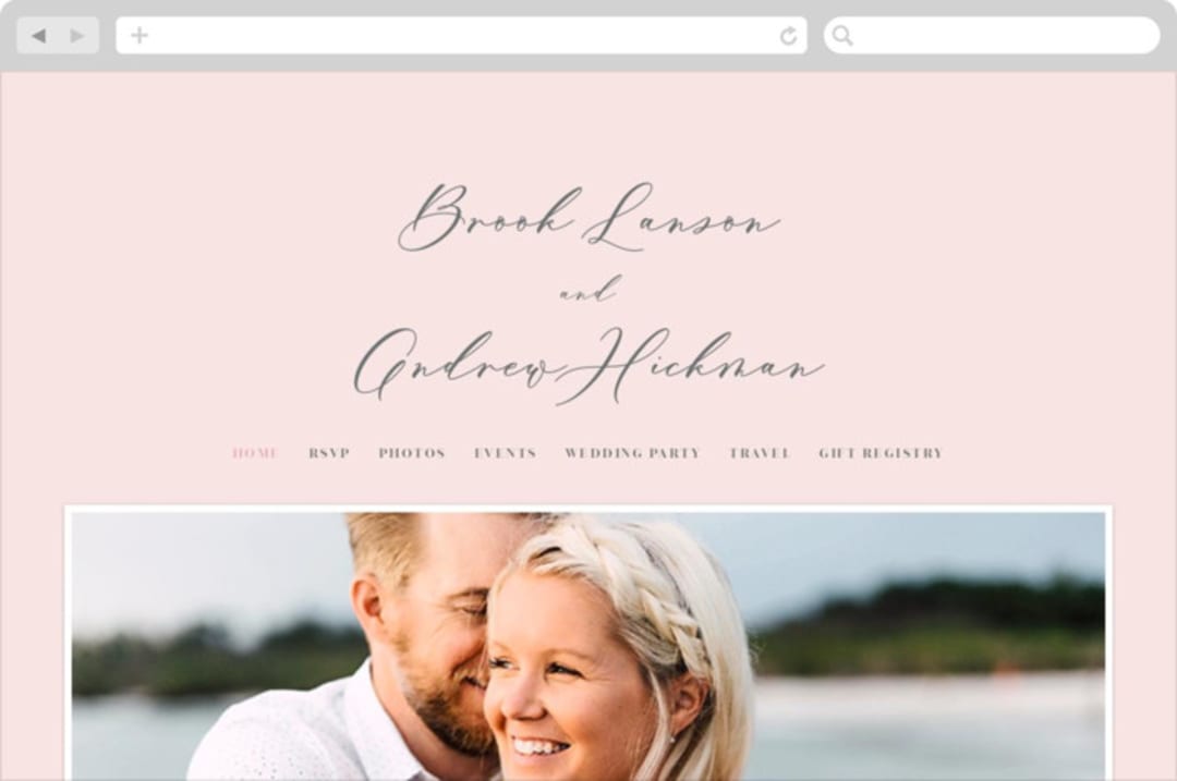 "Lettera" - Wedding Website in Blush by Lauren Chism - Desktop Design