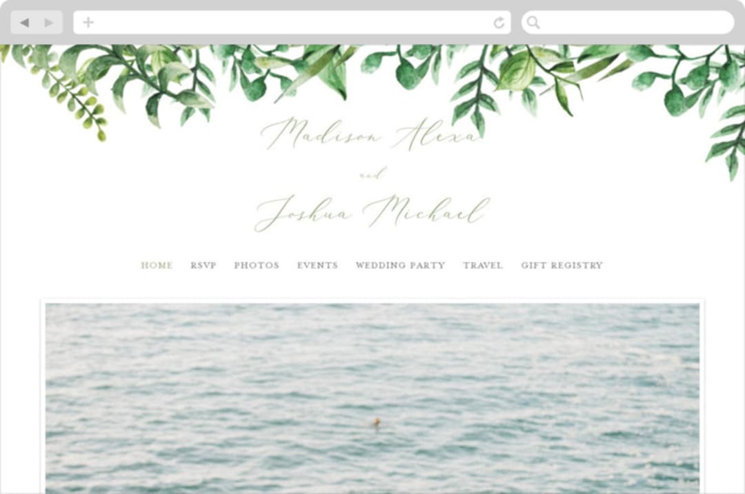 "Bright & Green" - Wedding Website in Sprig by Amanda Day - Desktop Design