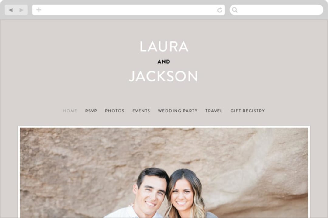 "Styled" - Wedding Website in Fog by Pixel and Hank - Desktop Design