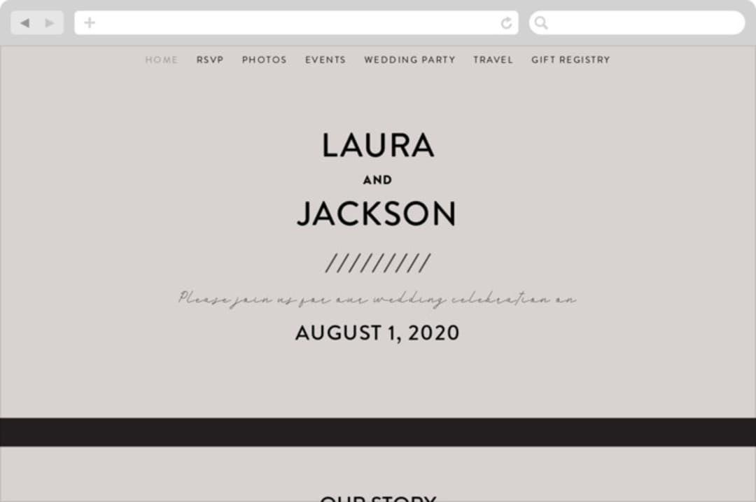 "Styled" - Wedding Website in Fog by Pixel and Hank - Desktop Design