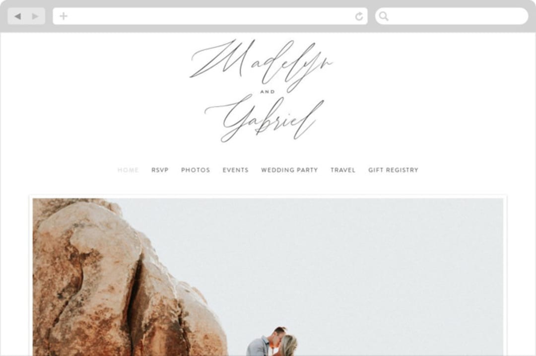 "Cummings" - Wedding Website in Cotton by Amy Kross - Desktop Design