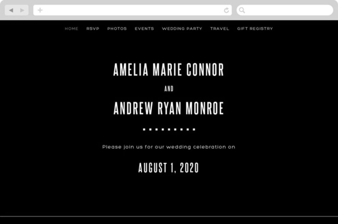 "offset" - Wedding Website in Ebony by Up Up Creative - Desktop Design