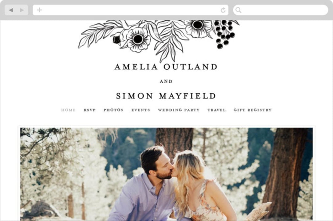 "Elemental" - Wedding Website in Cloud by Snow and Ivy - Desktop Design