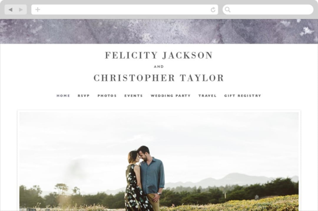 "Sea Splash" - Wedding Website in Amethyst by Alethea and Ruth - Desktop Design