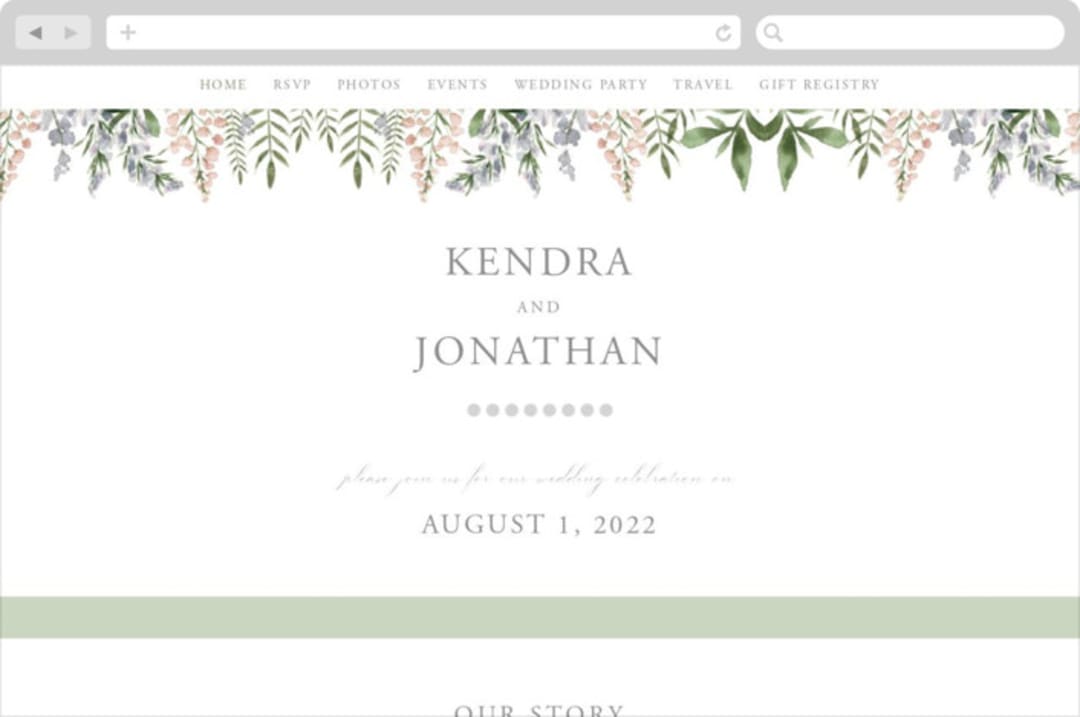 "Spring Wildflowers" - Wedding Website in Garden by Christie Elise - Desktop Design