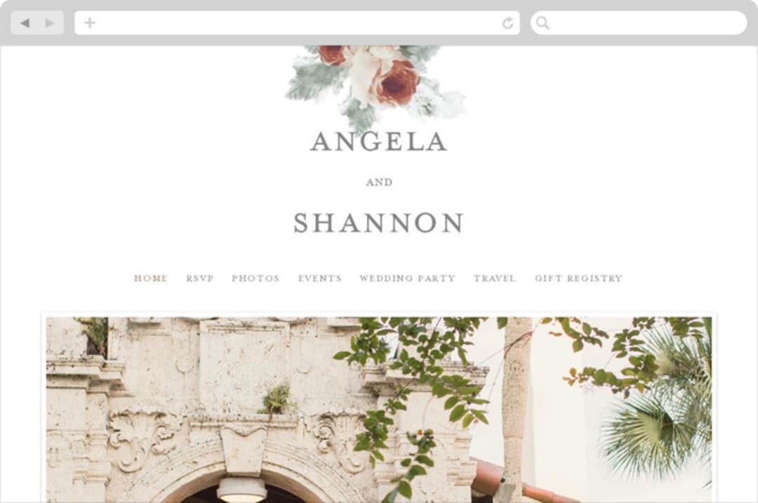 "rose drop" - Wedding Website in Rose by Cass Imagines - Desktop Design