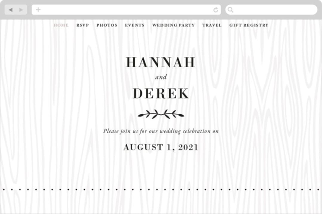 "Rustic Grain" - Wedding Website in Ashwood by Oma N. Ramkhelawan - Desktop Design