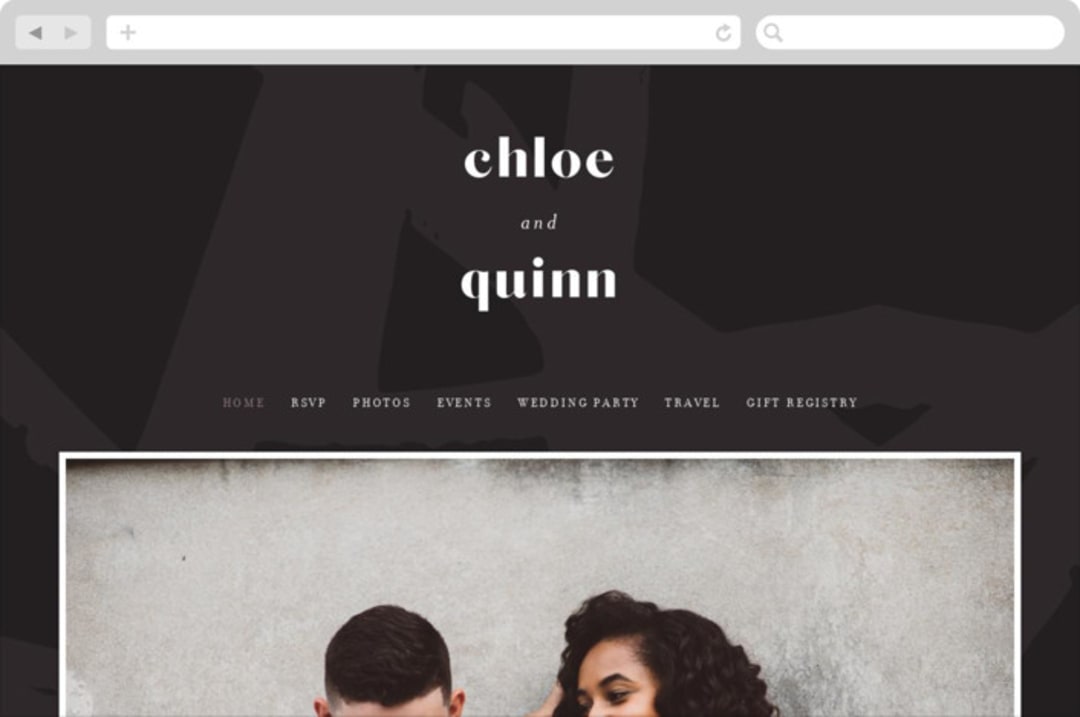 "Epithet" - Wedding Website in Charcoal by Nazia Hyder - Desktop Design