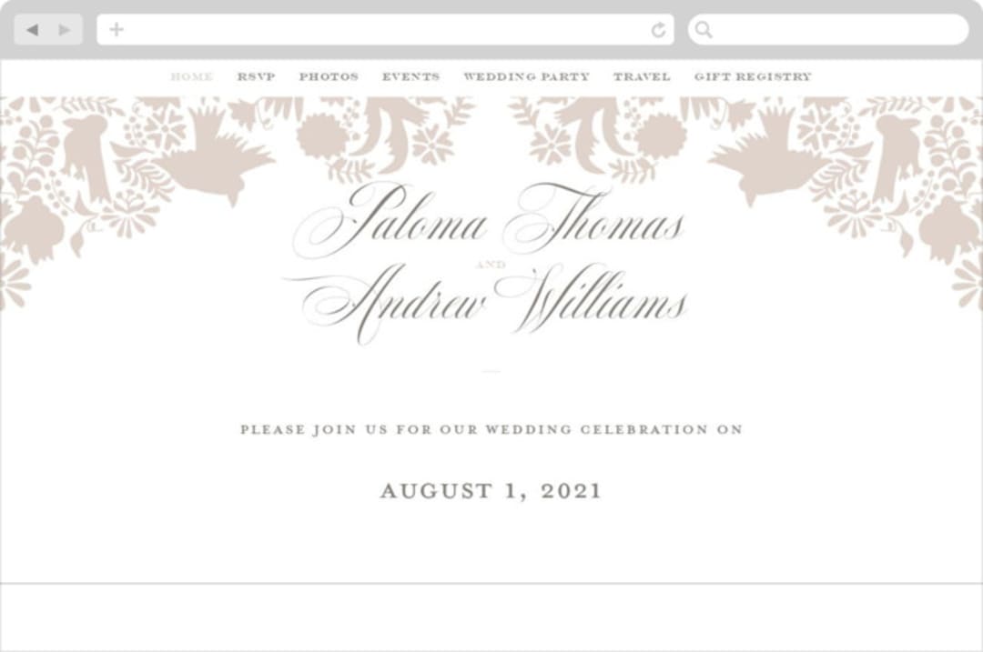 "Hacienda" - Wedding Website in Stone by Lagniappe Paper - Desktop Design
