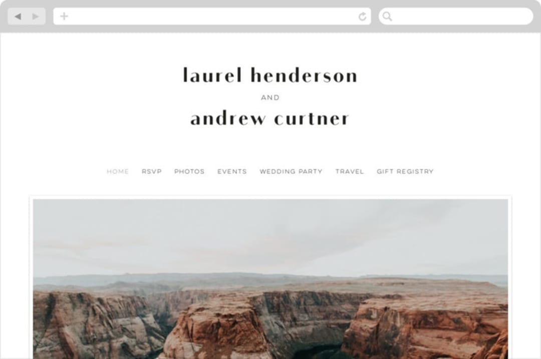 "type" - Wedding Website in Onyx by Lauren Chism - Desktop Design