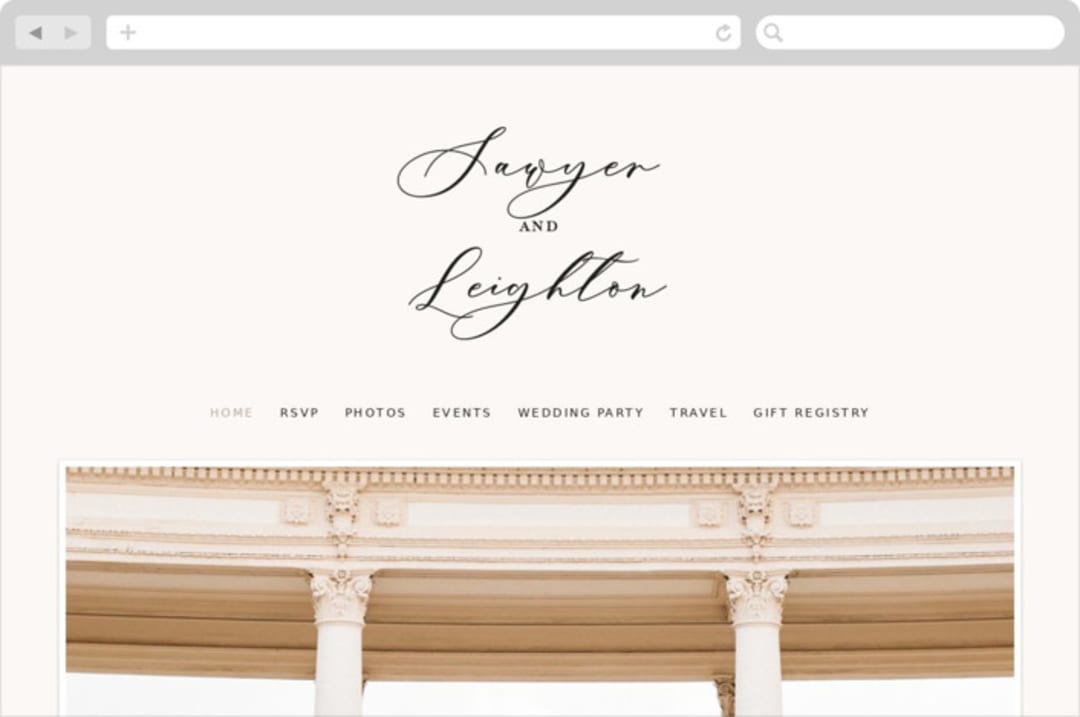 "Eternal" - Wedding Website in Ecru by Carly Reed Walker - Desktop Design