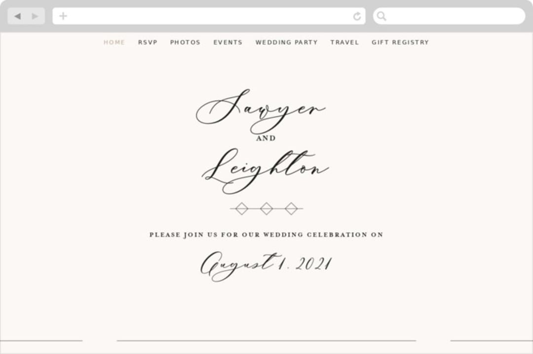 "Eternal" - Wedding Website in Ecru by Carly Reed Walker - Desktop Design