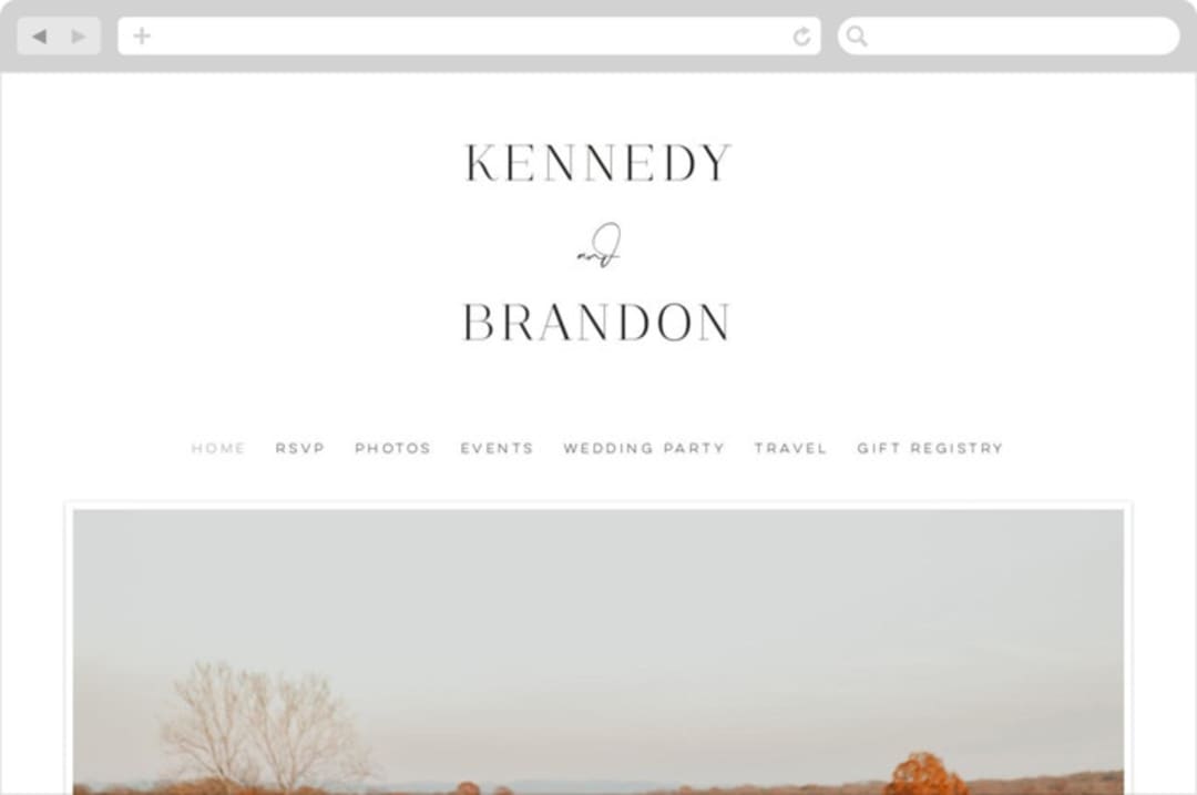 "The Space Between" - Wedding Website in Sugar by Jessica Williams - Desktop Design