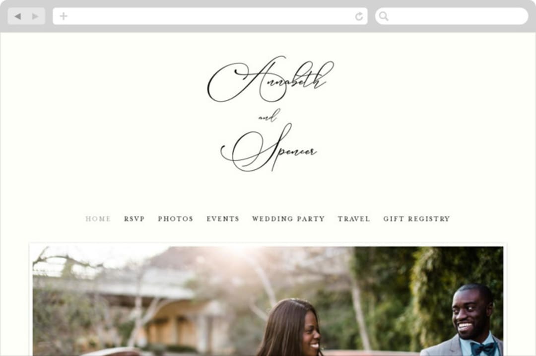 "Heirloom" - Wedding Website in Ink by Kimberly Morgan - Desktop Design