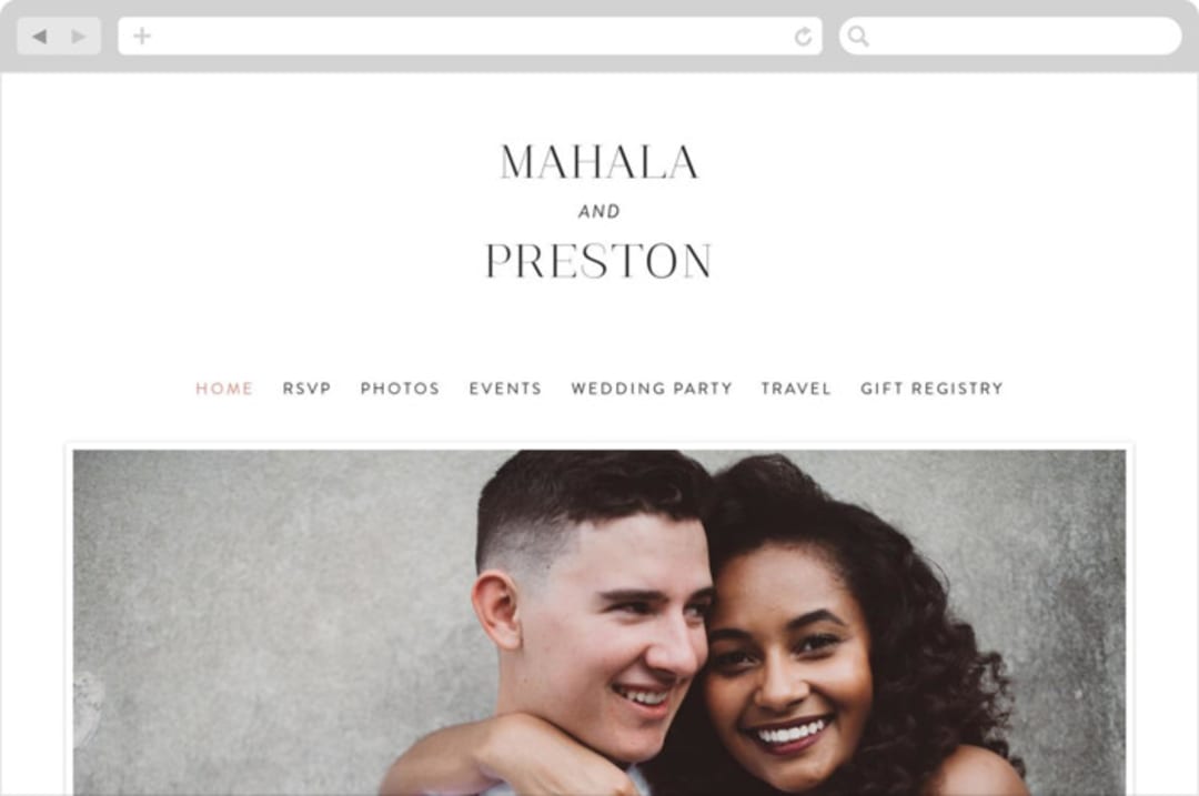 "The Ace" - Wedding Website in Petal by Rochelle Renee - Desktop Design