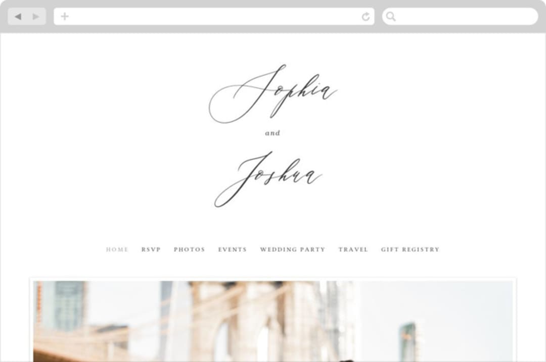 "Crescendo" - Wedding Website in Snow by Griffinbell Paper Co. - Desktop Design