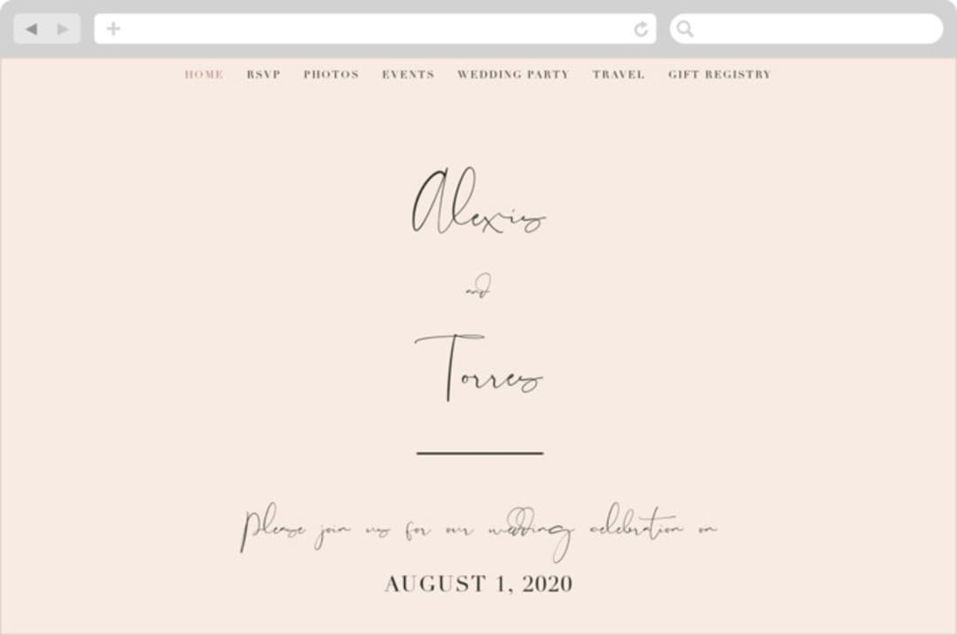 "Just the Two of Us" - Wedding Website in Blush by Jennifer Wick - Desktop Design