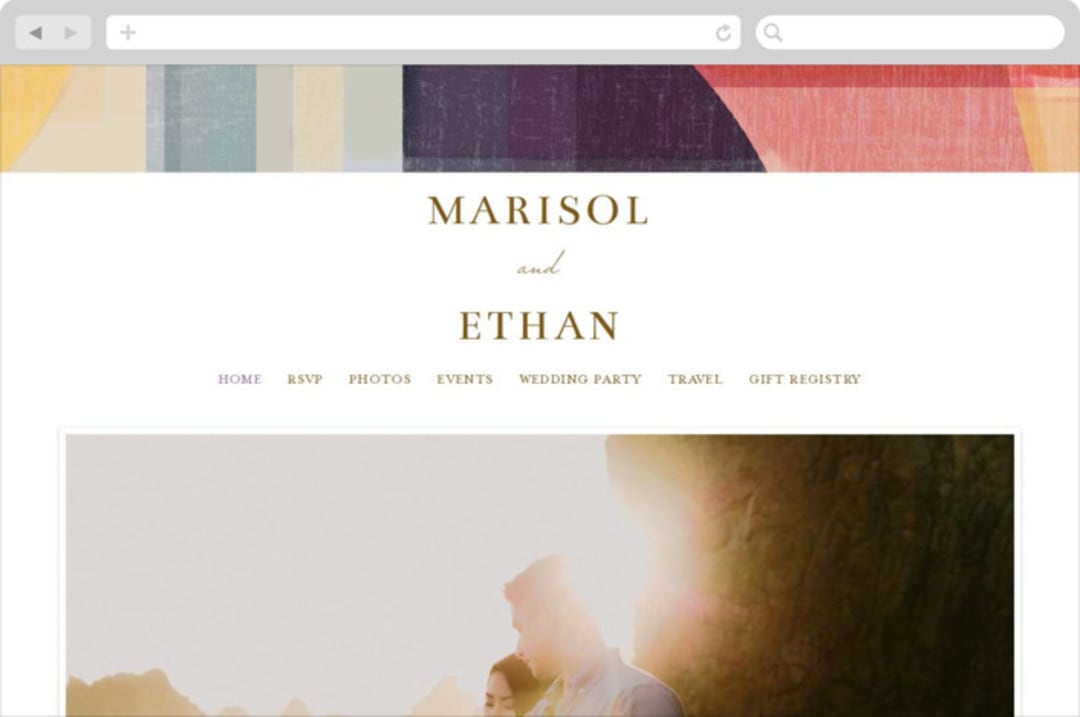 "Edgewater" - Wedding Website in Sunset by Griffinbell Paper Co. - Desktop Design