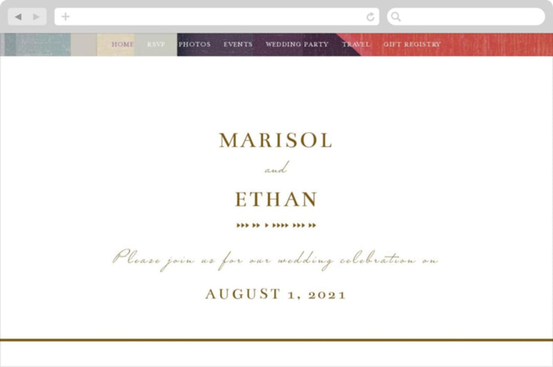 "Edgewater" - Wedding Website in Sunset by Griffinbell Paper Co. - Desktop Design