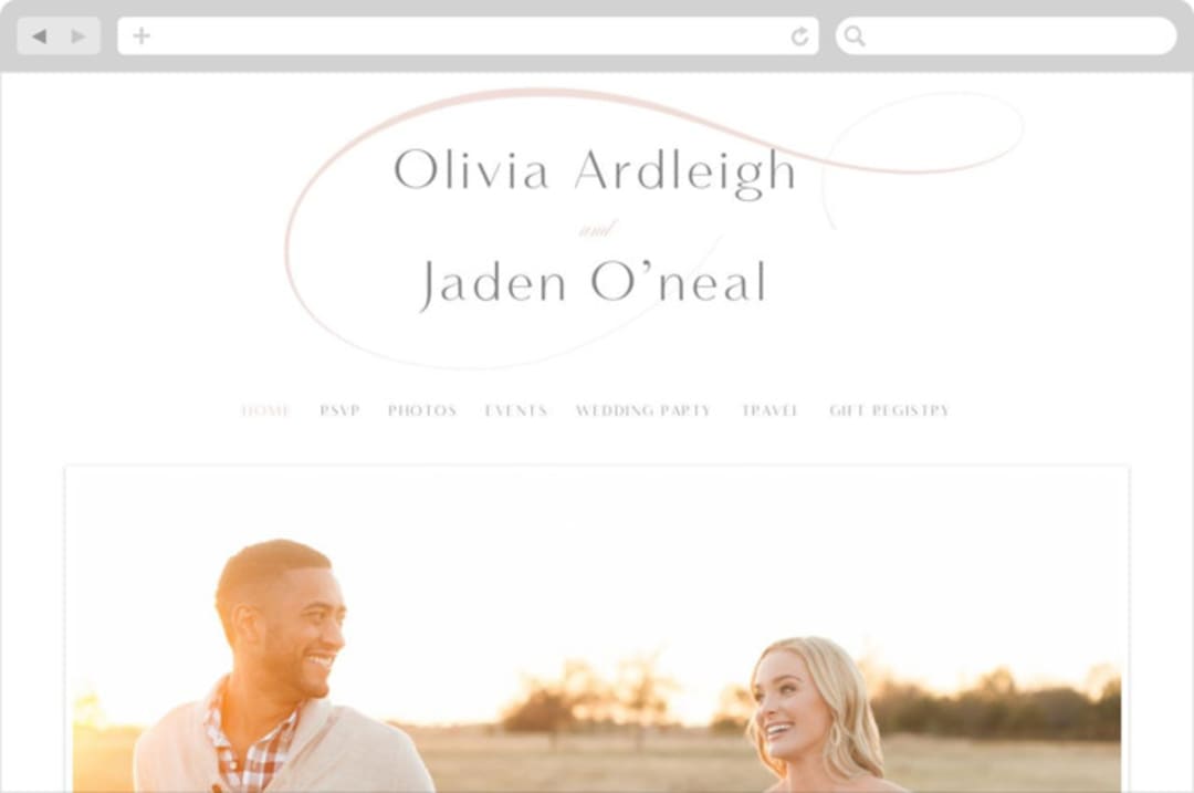 "Gramercy" - Wedding Website in Blush by Kristie Kern - Desktop Design