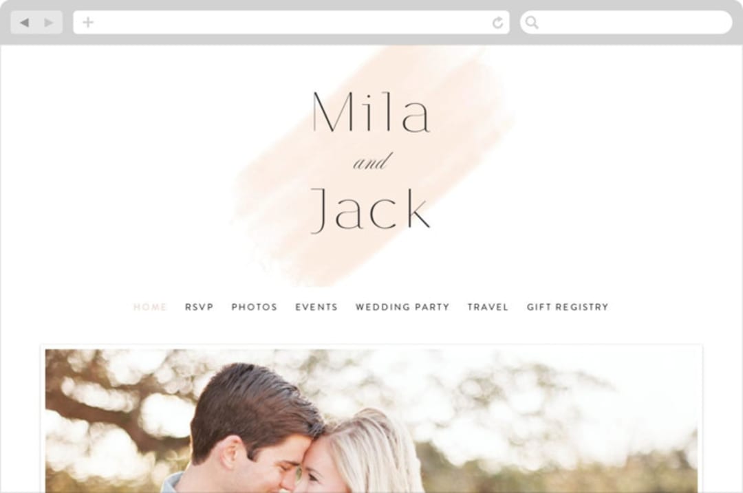 "Lithe" - Wedding Website in Blush by Kristie Kern - Desktop Design