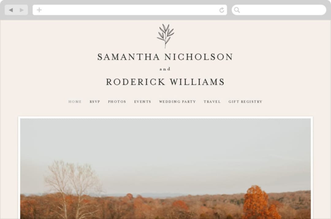 "Italia" - Wedding Website in Taupe by Kelly Schmidt - Desktop Design