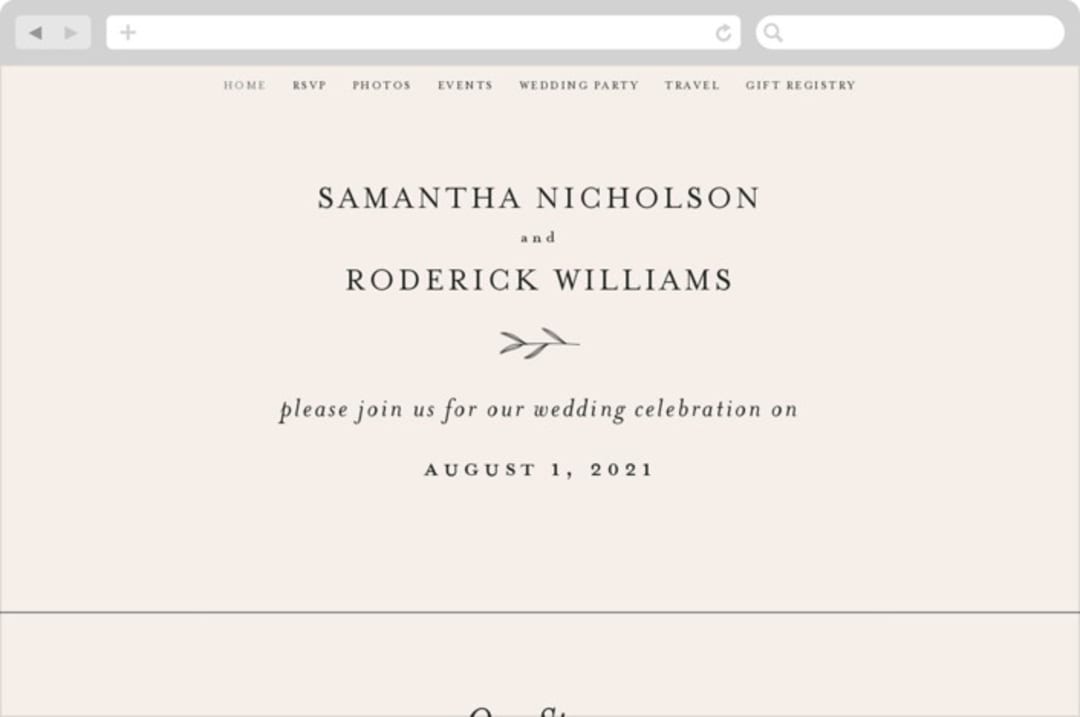 "Italia" - Wedding Website in Taupe by Kelly Schmidt - Desktop Design