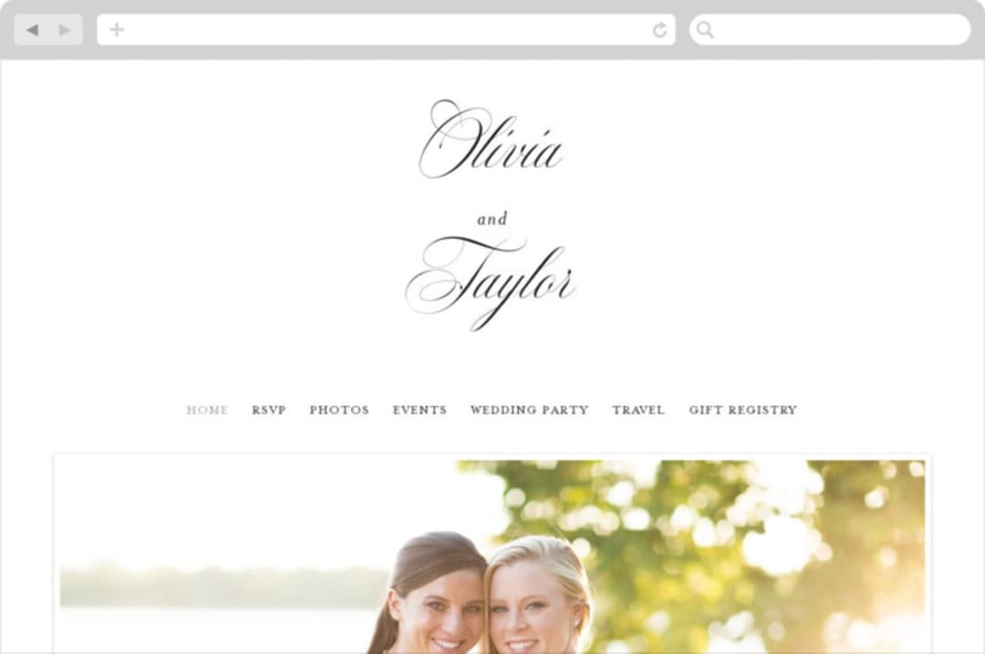 "Scripted Union" - Wedding Website in Pearl by Kelly Schmidt - Desktop Design