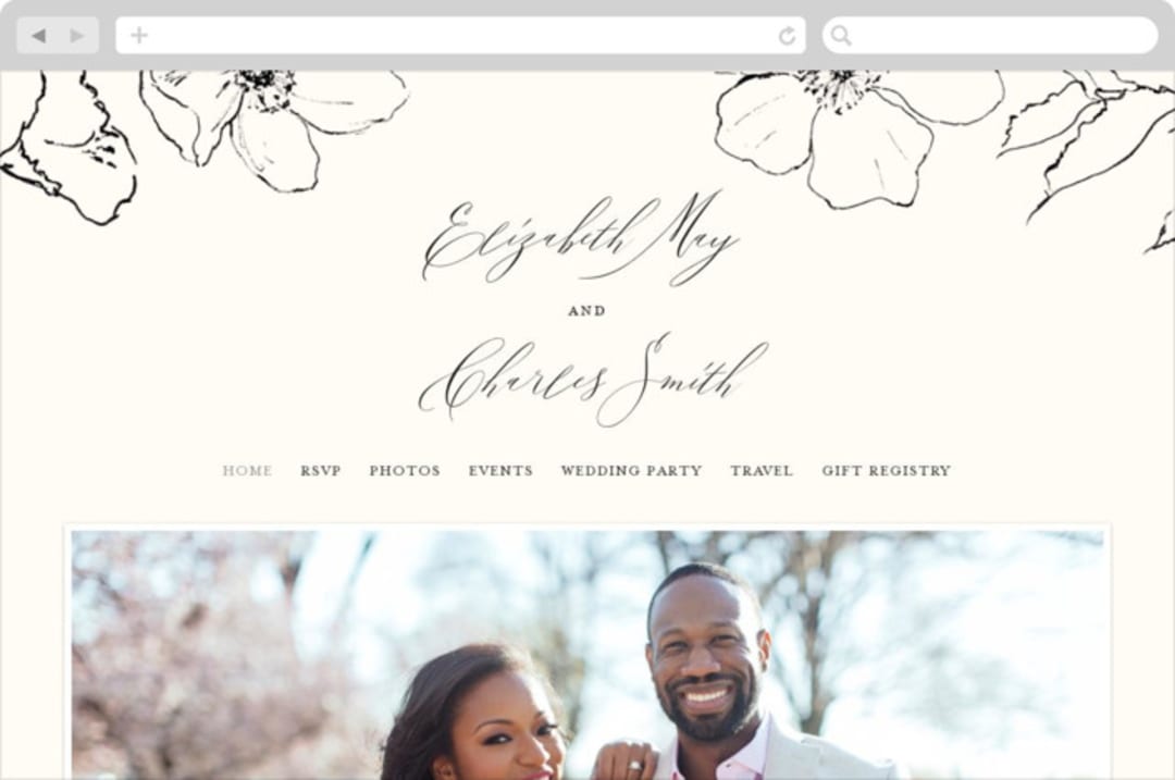 "Elysium" - Wedding Website in Linen by Design Lotus - Desktop Design