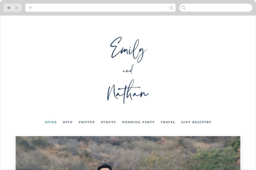 "Semi Formal" - Wedding Website in Navy by Kerry Doyle - Desktop Design
