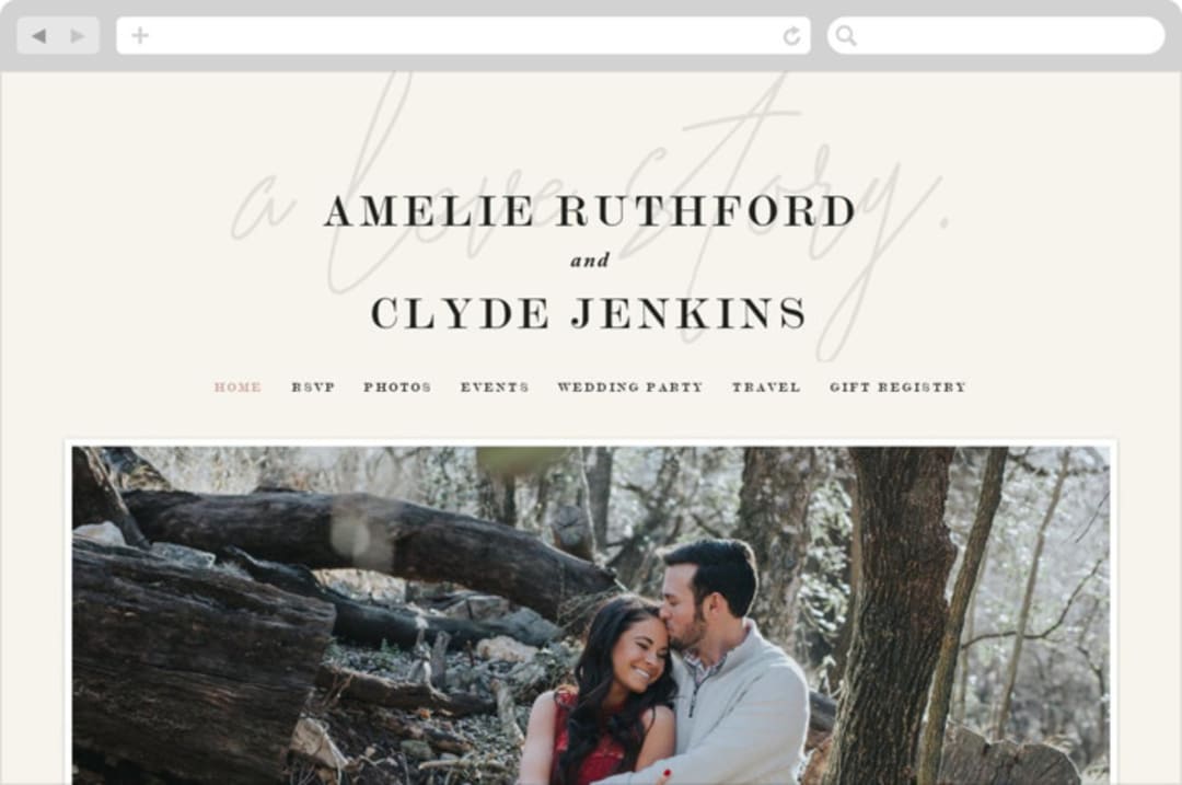 "A Storybook Wedding" - Wedding Website in Blush by Katy Shen - Desktop Design