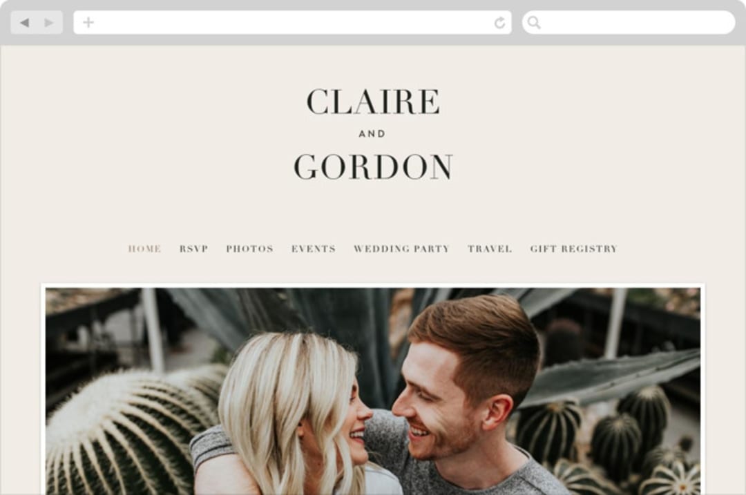 "The Loden" - Wedding Website in Ivory by Kelly Schmidt - Desktop Design