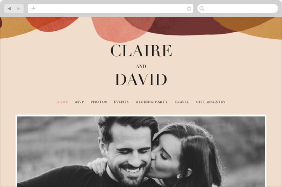 "Galeria" - Wedding Website in Autumn Desert by Kelly Schmidt - Desktop Design