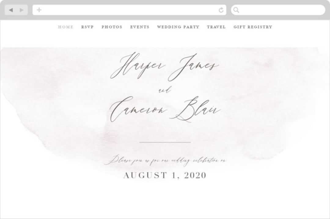 "Sloped" - Wedding Website in Ecru by Everett Paper Goods - Desktop Design
