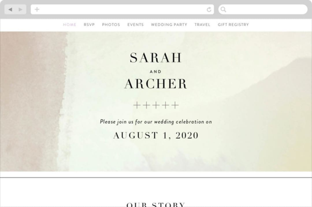 "Raptured" - Wedding Website in Amethyst by Design Lotus - Desktop Design