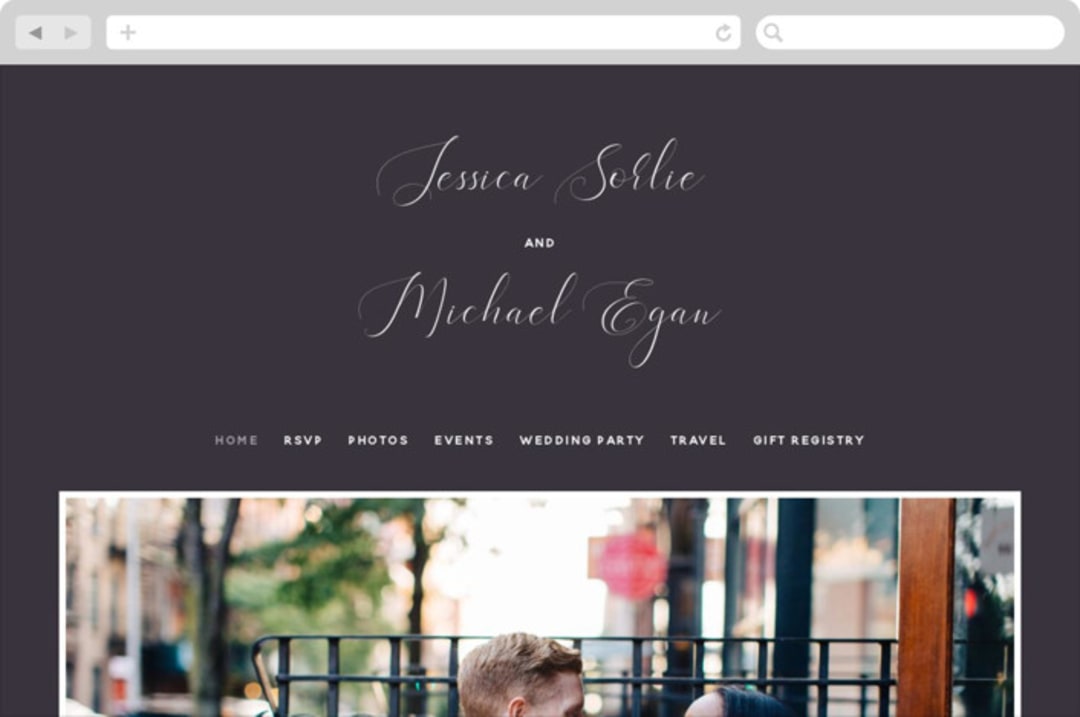 "Right Side" - Wedding Website in Blackberry by Susan Brown - Desktop Design