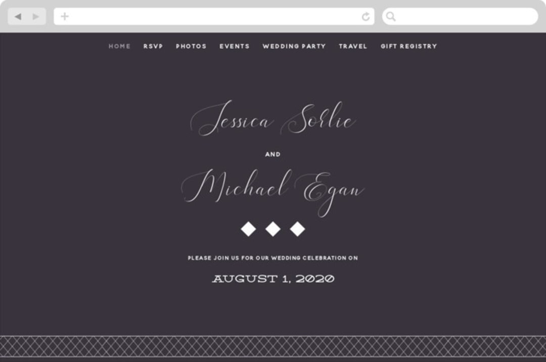 "Right Side" - Wedding Website in Blackberry by Susan Brown - Desktop Design