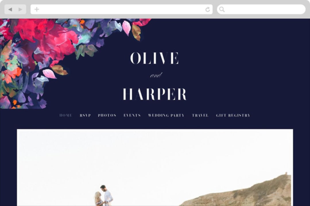 "Georgia" - Wedding Website in Navy by Lori Wemple - Desktop Design