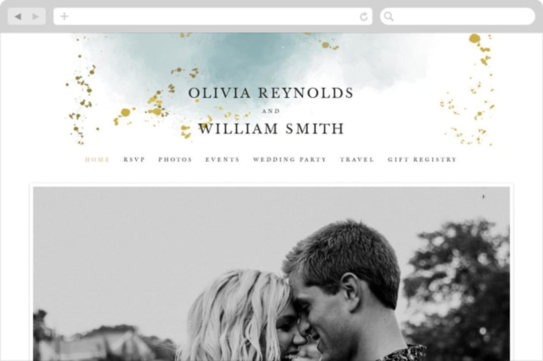 "Ethereal Dust" - Wedding Website in Topaz by Hannah Williams - Desktop Design