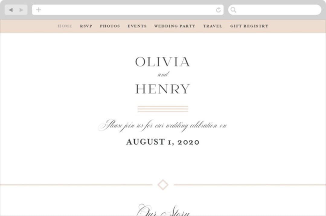 "Timeless Love" - Wedding Website in Blush by Carolyn MacLaren - Desktop Design